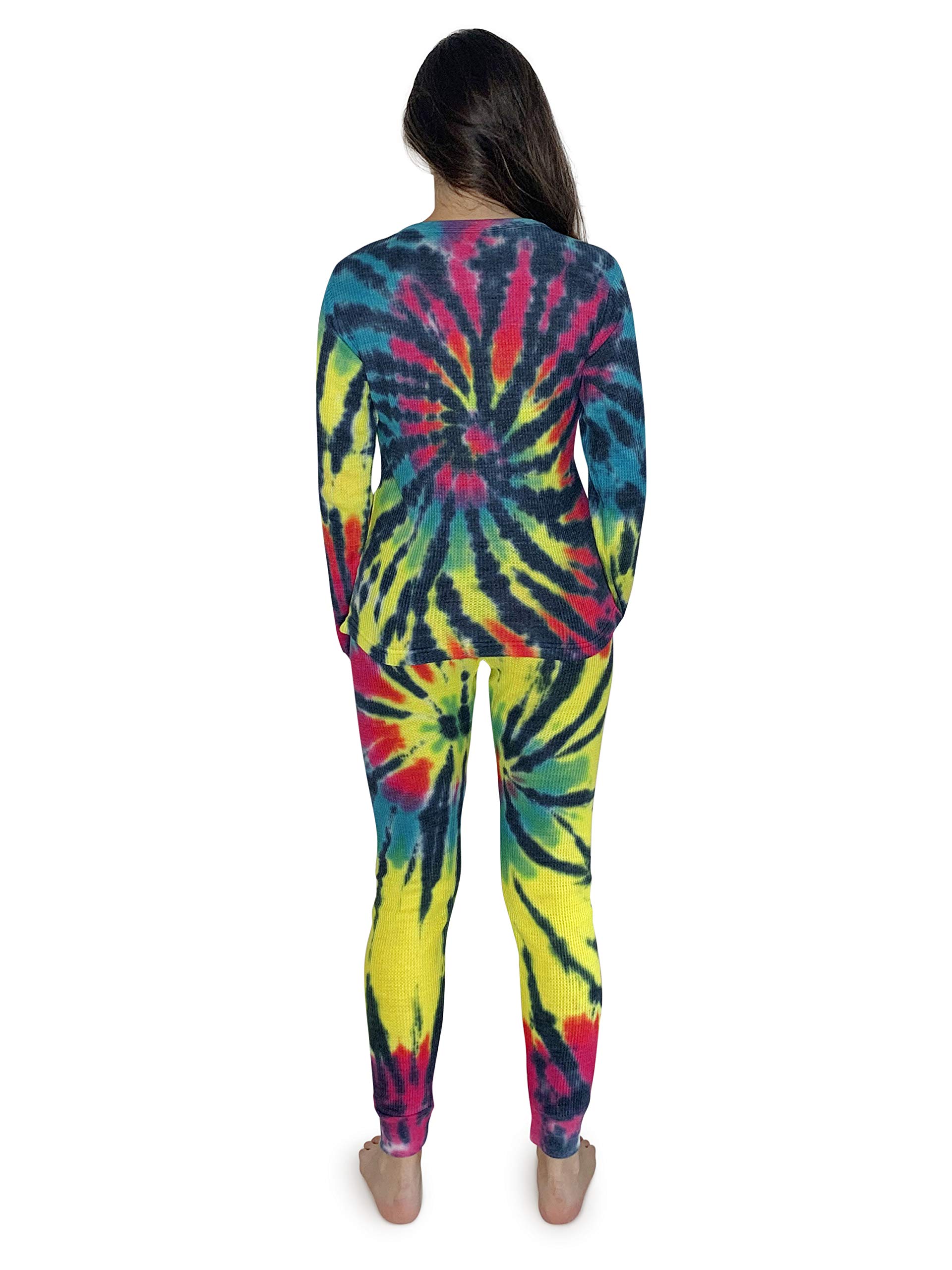 Just Love Women's Tie Dye Two-Piece Thermal Pajama Set - Cozy Winter Sleepwear for Cold Nights | Soft & Warm Matching Pajamas for Women | Perfect for Lounging, Sleepovers & Holiday Gifts