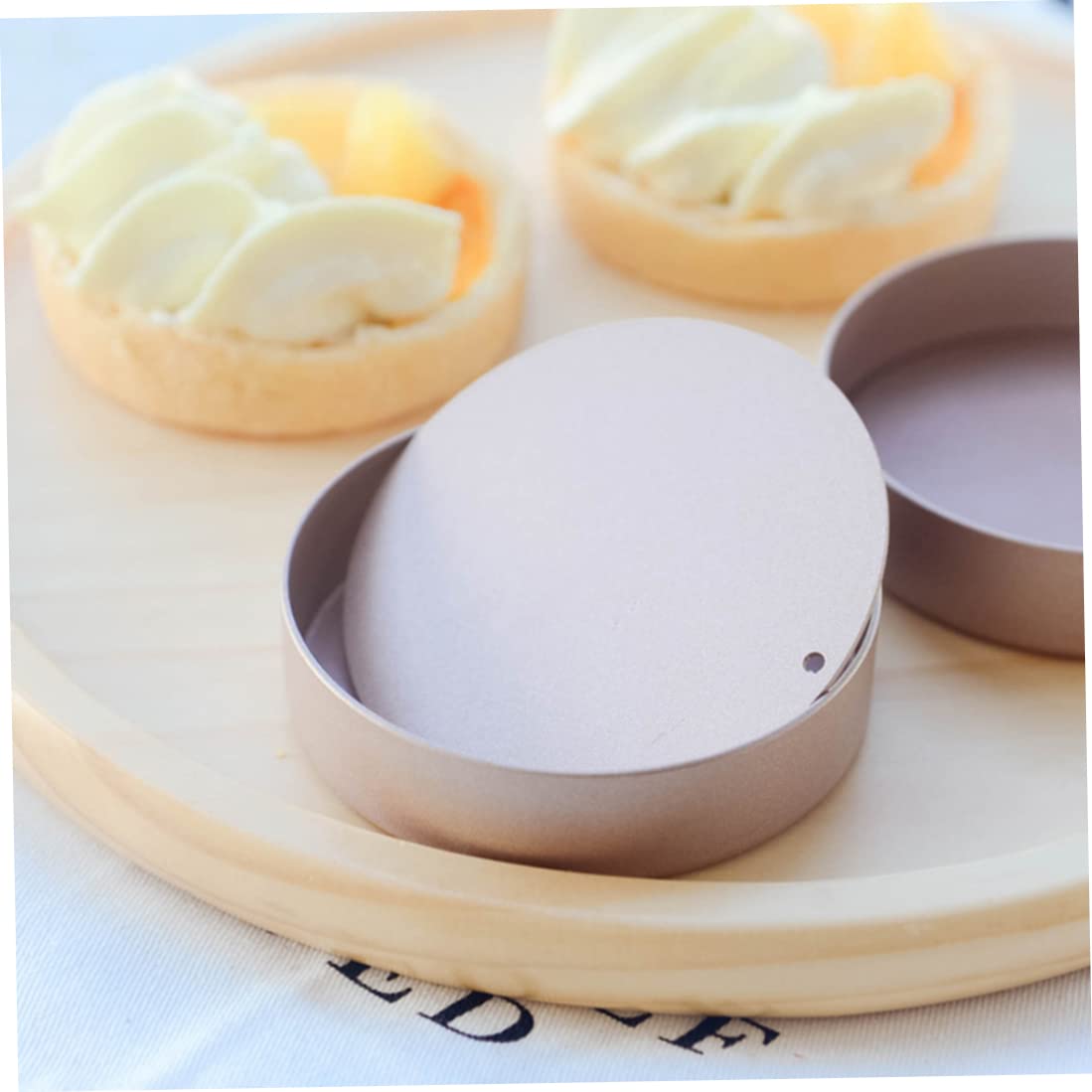 Wooden Tart Press Tool - DIY Baking Dough Press & Pastry Tamper for Egg Tarts - Handmade Wood Tart Mould for Professional & Home Baking - Perfect for Making Portuguese Egg Tarts, Fruit Tarts, and Mini Pies