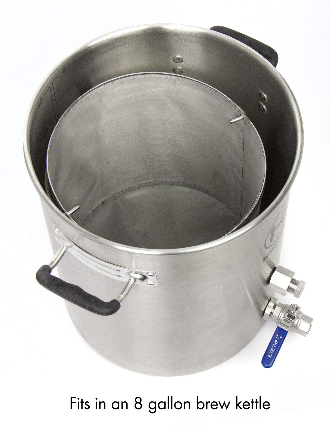 Kegco 8 Gallon Stainless Steel Coffee Filter Basket - Commercial Brewing & Home Coffee Making Accessory for Cold Brew, Iced Coffee & Espresso Machines
