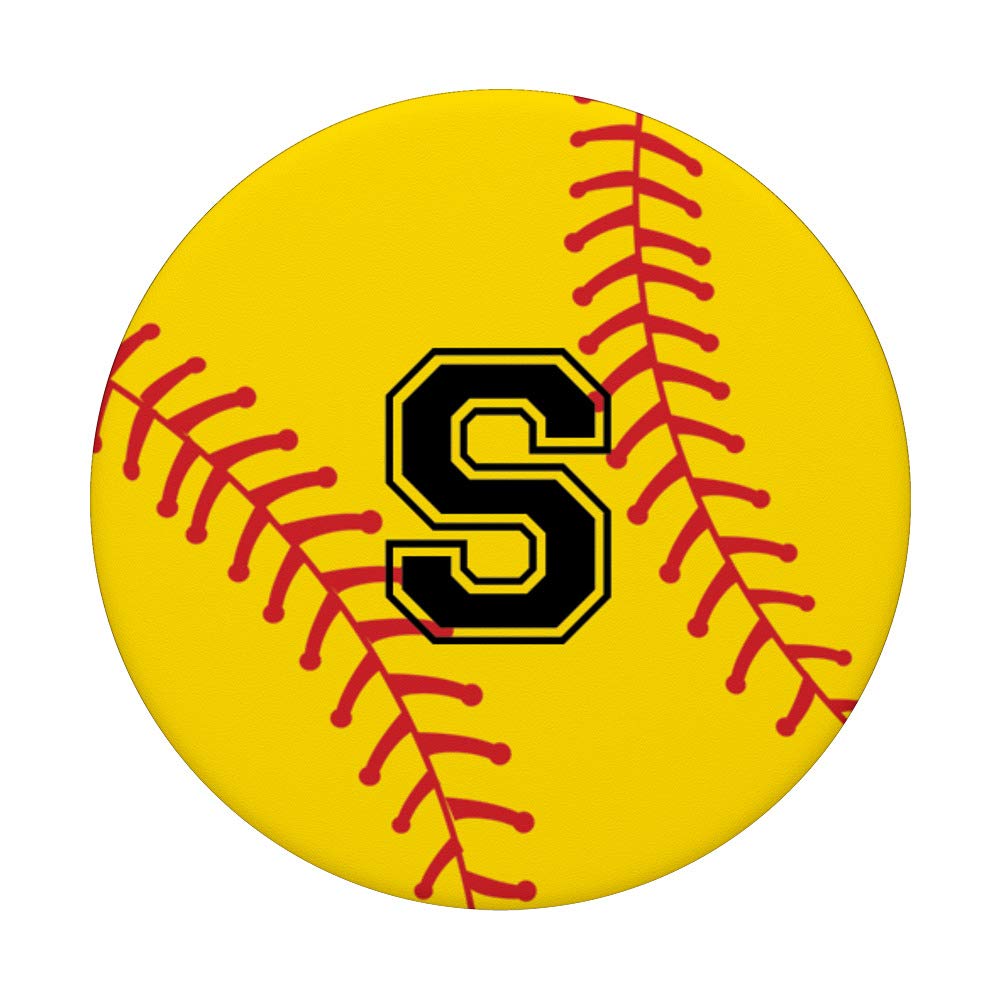 Personalized Softball Monogram - Custom First or Last Initial S - Perfect for Team Gifts, Player Apparel, and Sports Accessories
