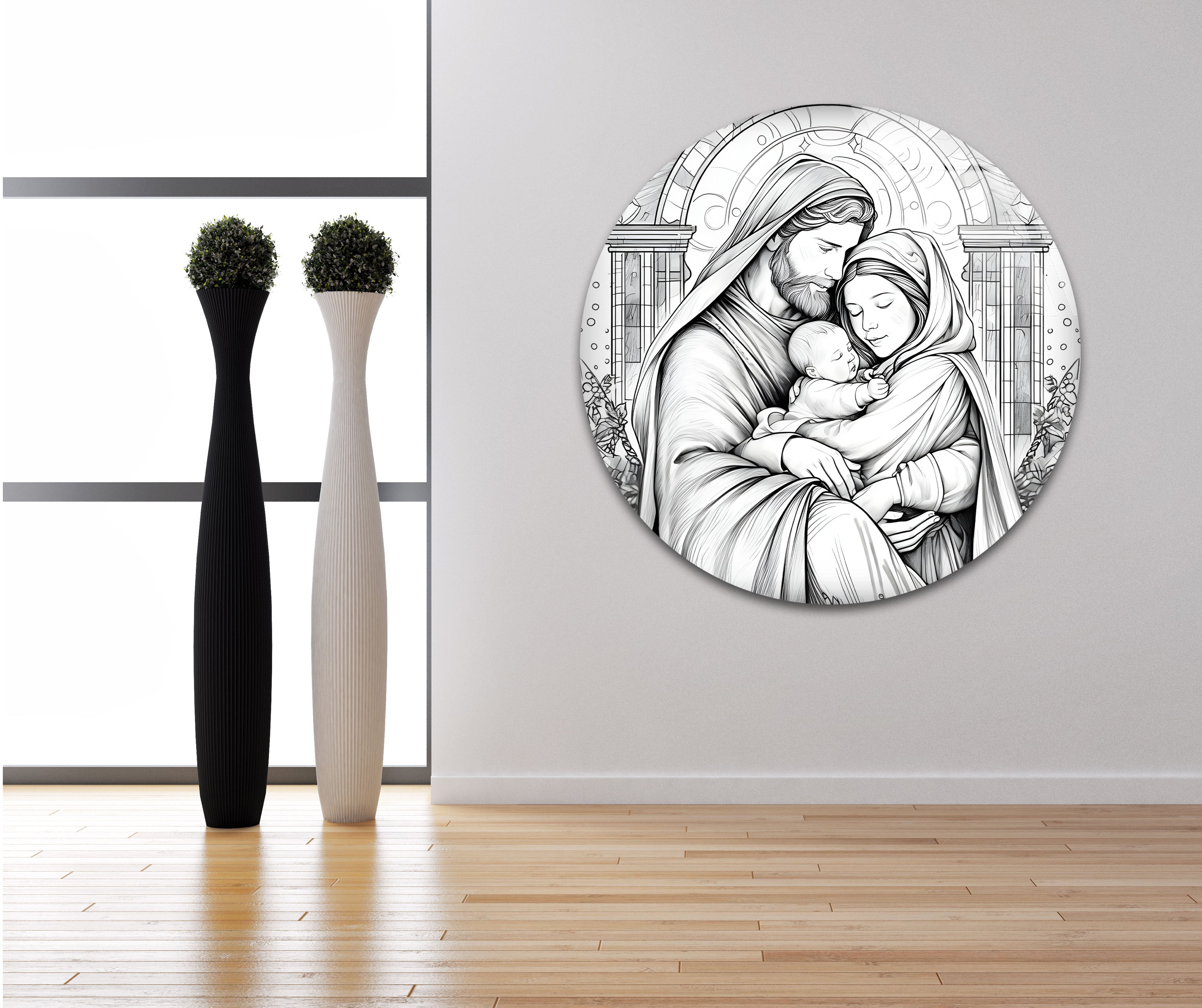 Black & White Christmas Soul Glass Wall Art - Elegant Holiday Home Decor for Living Room, Bedroom & Office - Perfect Gift for Christmas & Winter Season