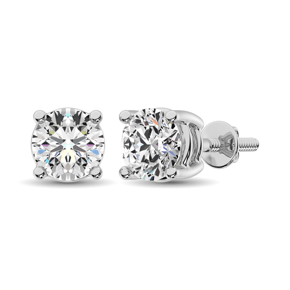 14K White Gold Lab Grown Diamond Stud Earrings for Women - Elegant & Hypoallergenic Jewelry for Weddings, Parties & Everyday Wear