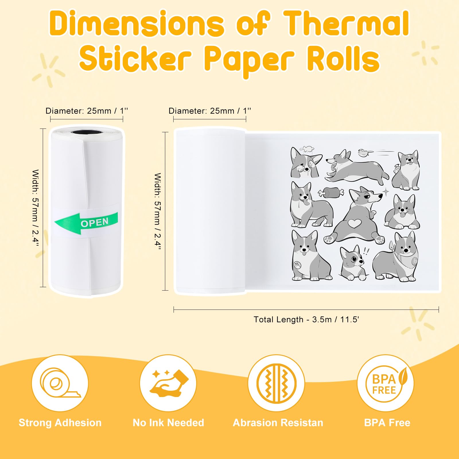 Print Pods Mini Printer - Thermal Inkless Sticker Maker with 20 Rolls Paper | Portable Pocket Printer for iPhone & Android | DIY Stickers, Notes, Flashcards, Journaling | Perfect for School, Office, Scrapbooking & Craft Projects