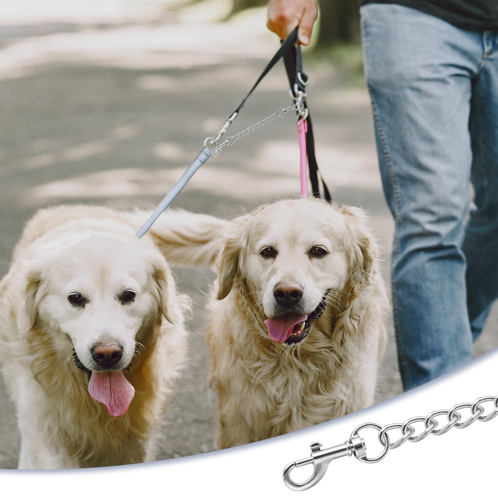 2 PCS Heavy Duty Dog Safety Clips for Prong Collar - 7.1 Inch Metal Backup Collar Connector for Dog Harness, Chain, Strap & Necklace - Secure Double Collar Attachment for Walking, Training & Outdoor Activities
