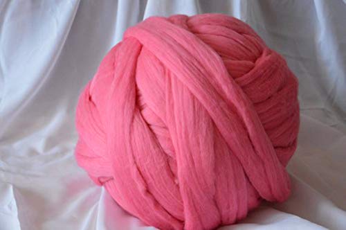Clootess Bulky Chunky Yarn - 11 lbs Big Roving Wool for Hand Knitting, DIY Crochet, Sofa & Bed Throw Blankets (Rose Red) - Perfect for Cozy Home Decor and Winter Crafts
