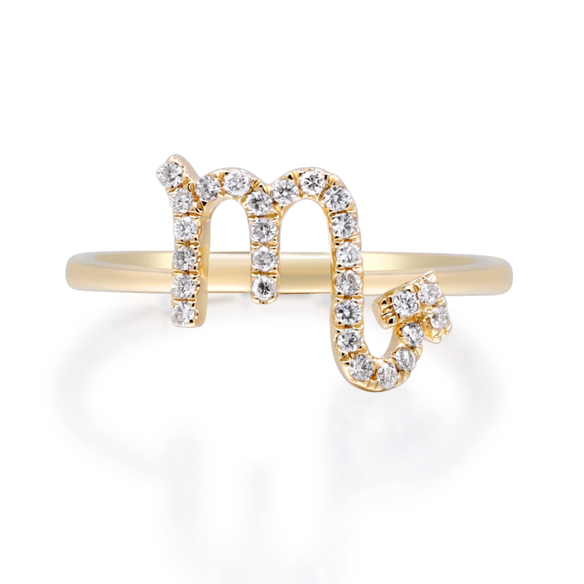 10K Yellow Gold Scorpio Zodiac Ring with Natural Diamonds (I1) - Women's Astrology Jewelry Gift for Her - Perfect for Birthdays, Anniversaries & Special Occasions