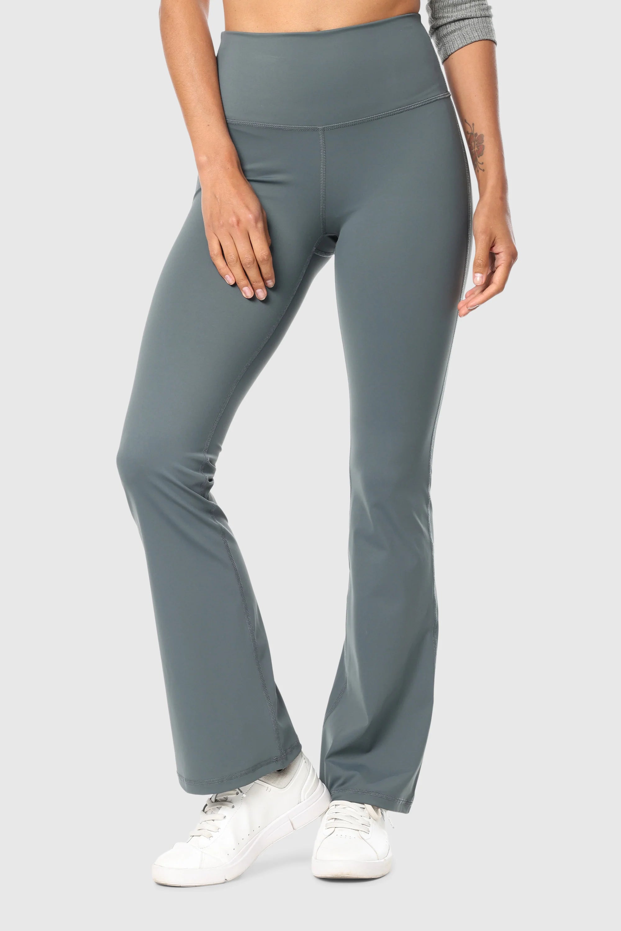 High Waist Flared Leggings for Women - Stretchy Black Yoga Pants with Side Pockets | Perfect for Yoga, Workouts & Casual Wear