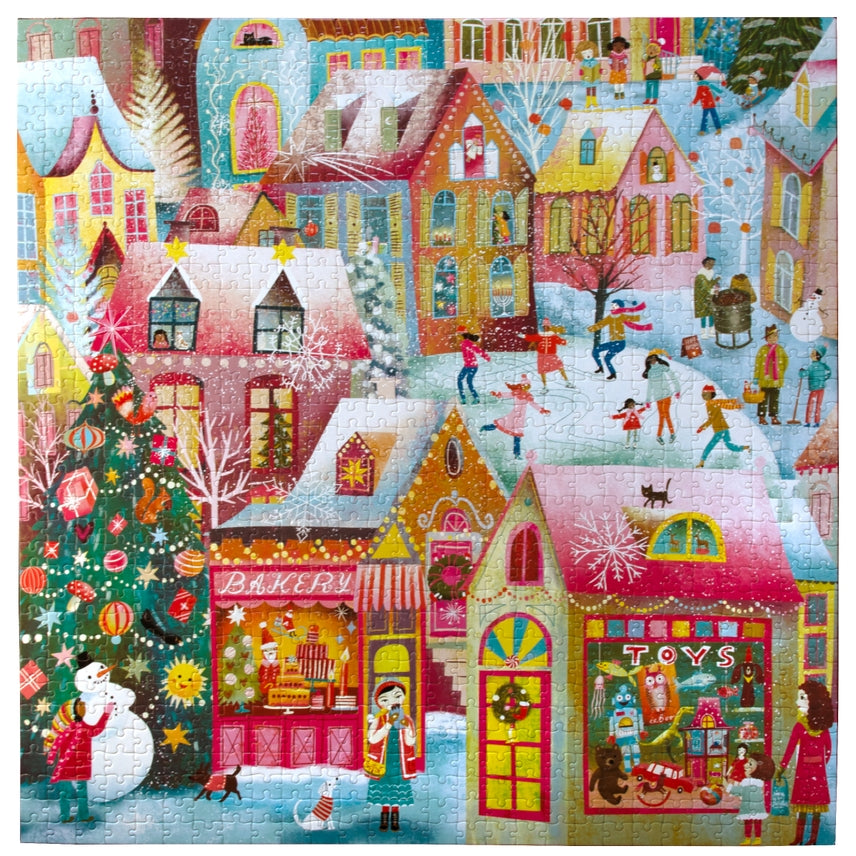 1000 Piece Holiday Village Jigsaw Puzzle for Adults & Teens – Perfect for Family Game Night & Winter Relaxation