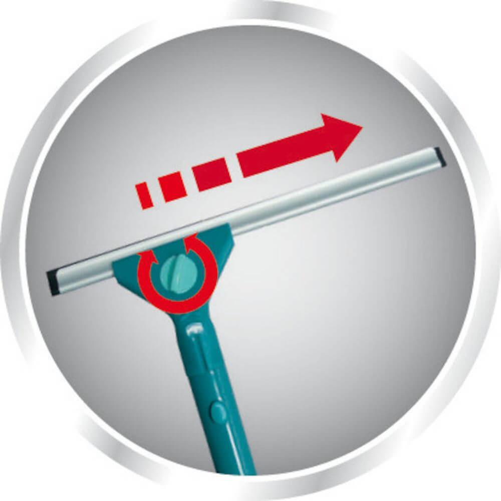 Leifheit 2-in-1 Extendable Window Cleaner with Telescopic Handle - Perfect for Indoor & Outdoor Glass Cleaning, Car Windows, and Shower Doors