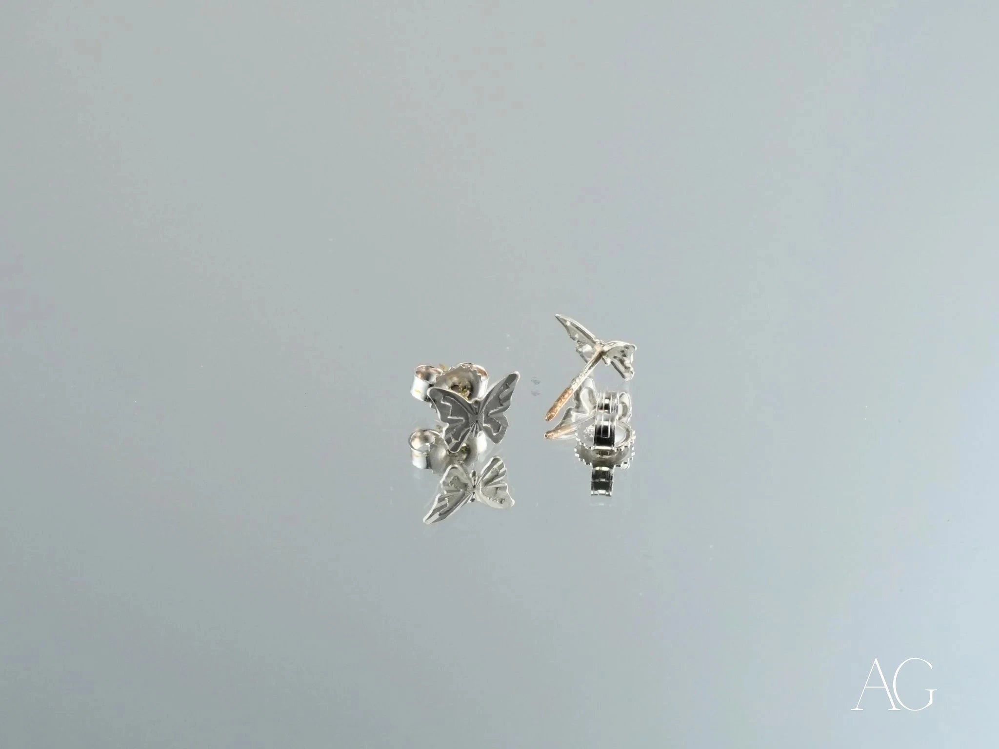 18K White Gold Butterfly Stud Earrings for Women – Elegant FlutterGleam Jewelry Gift for Her, Perfect for Weddings, Anniversaries & Everyday Wear