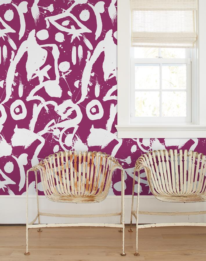El Quijote Wallpaper by Chris Benz - Elegant Eggplant Purple Peel & Stick Removable Wallpaper for Living Room, Bedroom & Nursery Decor