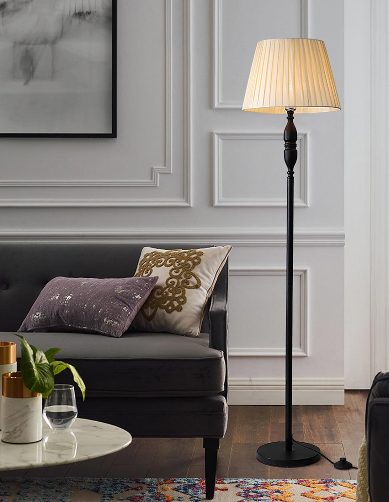 Apkaf Elegant Arc Floor Lamp - Dimmable Modern Arched Standing Light for Living Room, Bedroom, Office | Adjustable Tall Lamp for Reading, Working & Ambient Lighting