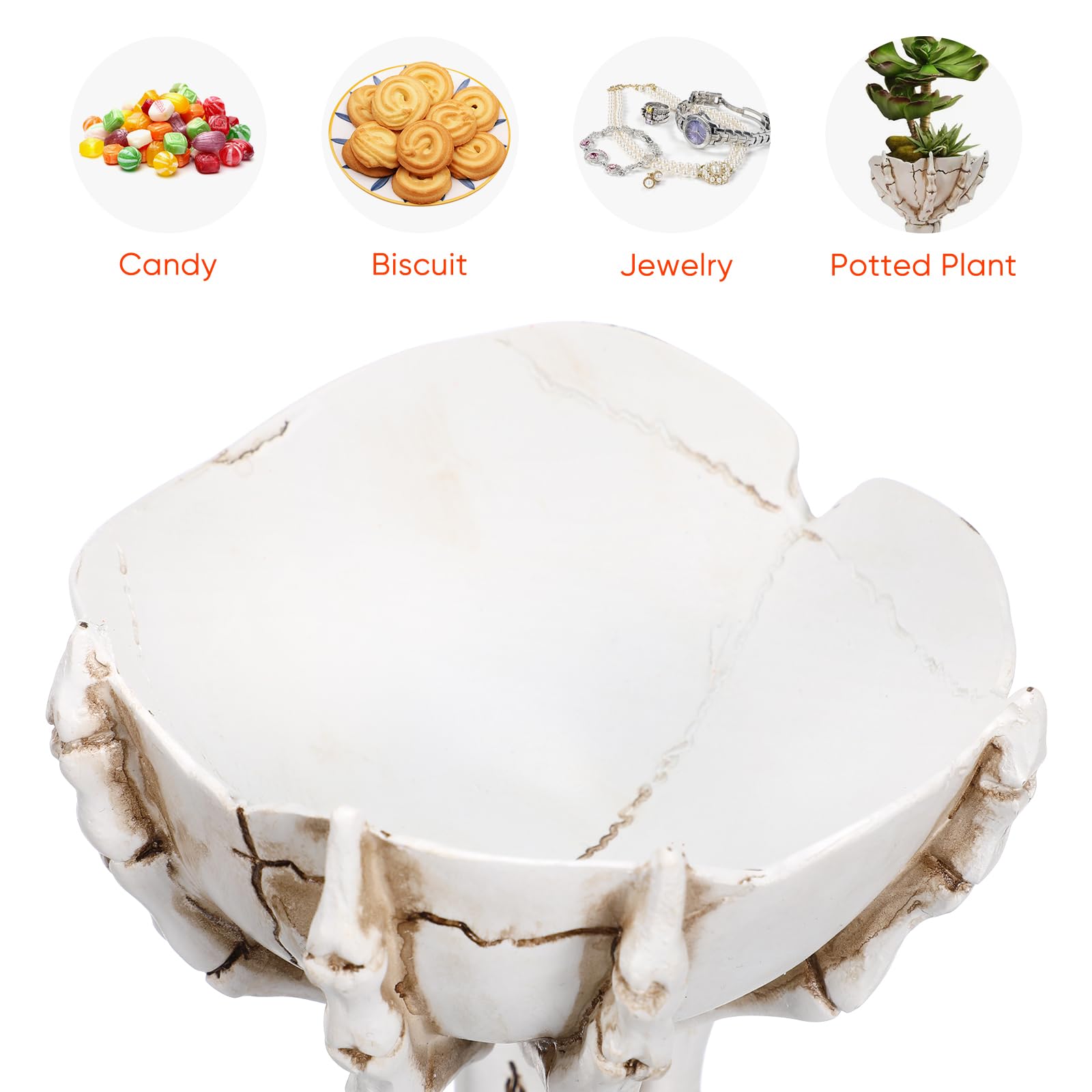 Skeleton Candy Bowl - Halloween Resin Tray for Party & Home Decor