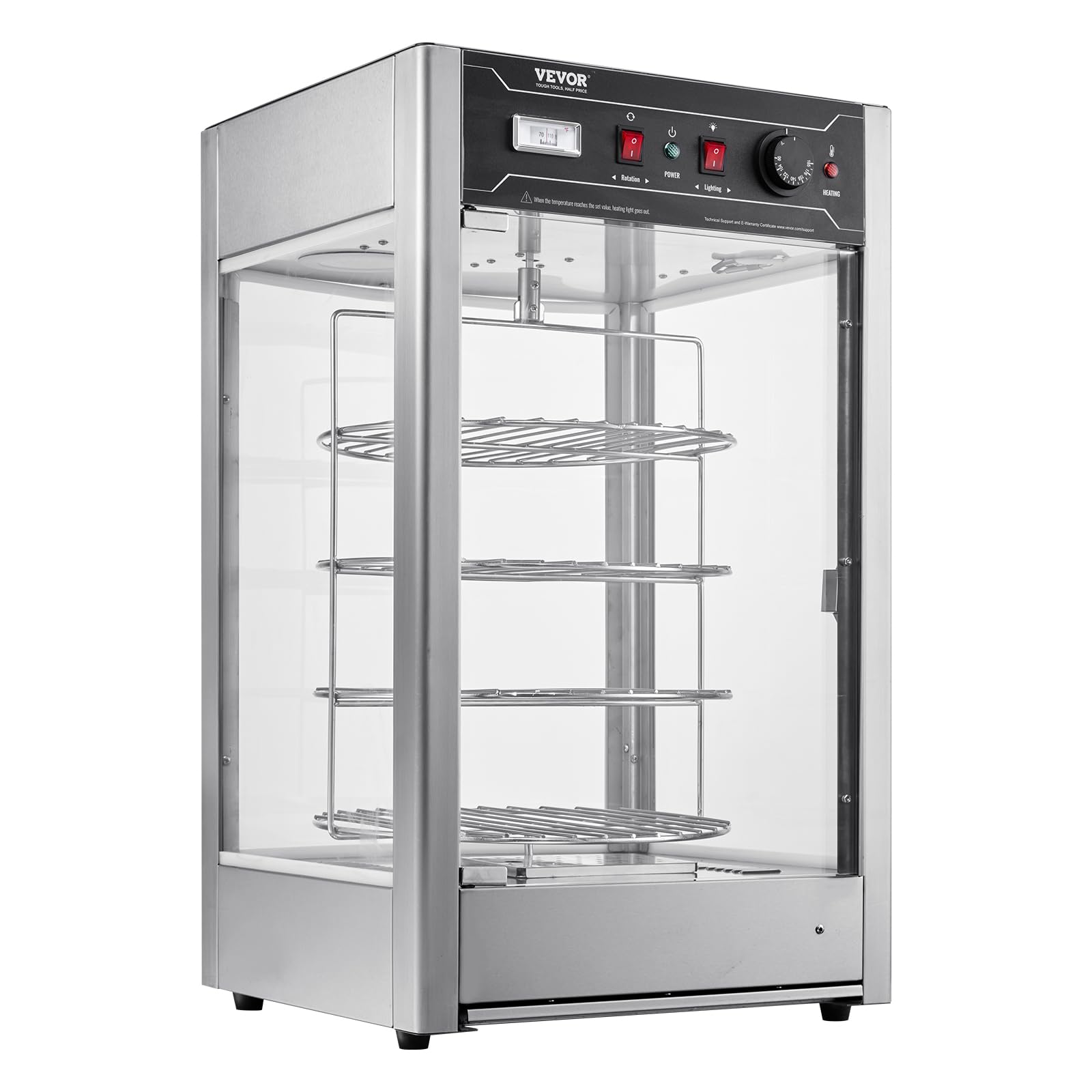 VEVOR 4-Tier Commercial Pizza Warmer with Rotary Steam Heating | 14