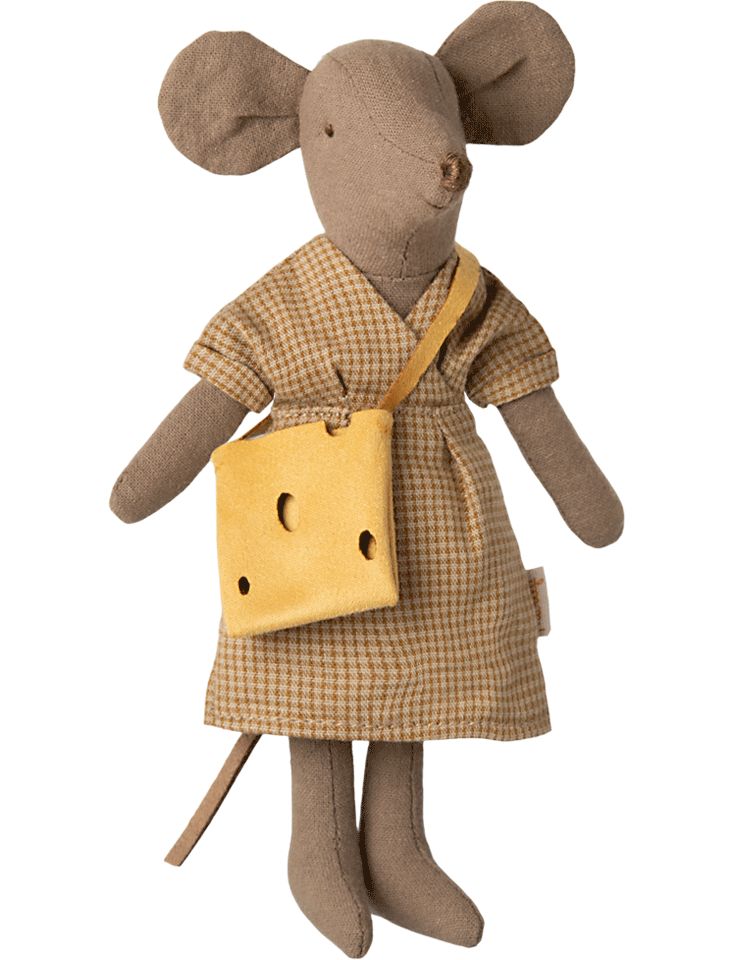 Maileg Mum Mouse Dress & Bag Set - Adorable Doll Clothes & Accessories for Pretend Play, Tea Parties & Kids' Dress-Up Fun