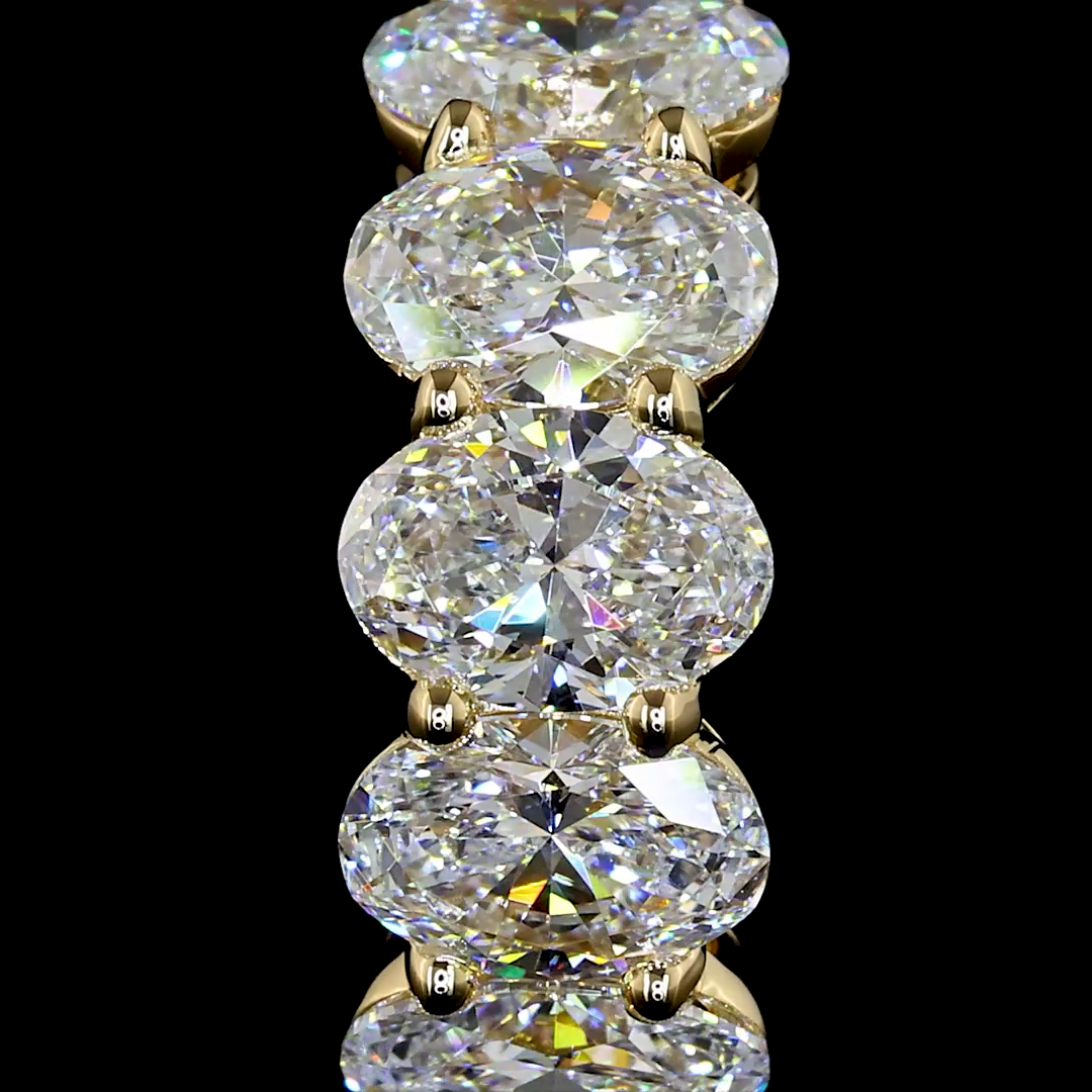 2.1 Carat Lab Grown Oval E VS Diamond 14K Yellow Gold Huggie Hoop Earrings - Perfect for Weddings, Anniversaries & Special Occasions