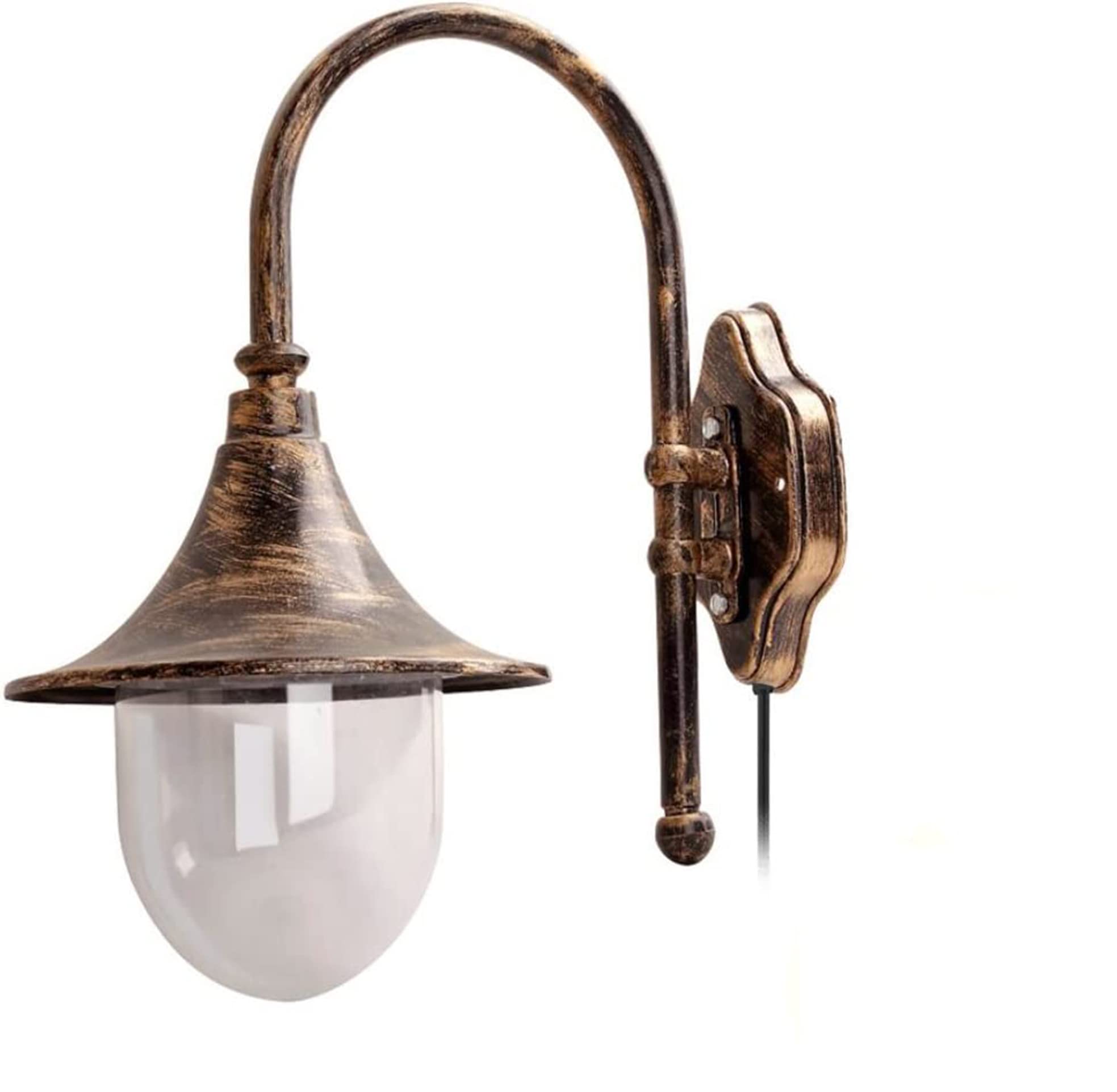 Kiven Plug-in One-Light Outdoor/Indoor Wall Lantern with Clear Beveled Acrylic Panels, Bronze Finish - Perfect for Porch, Patio, Garden & Entryway Lighting