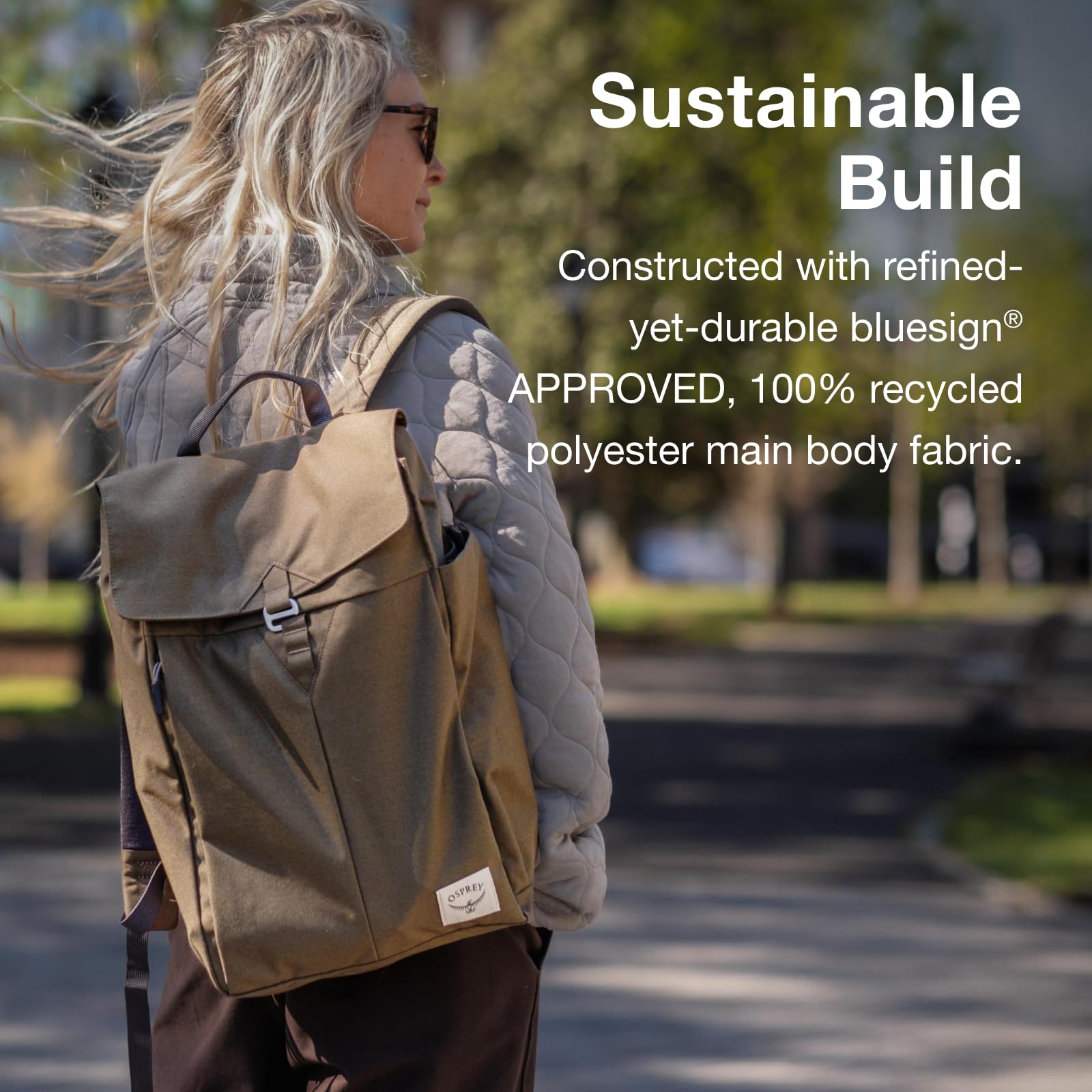 Osprey Arcane Flap Pack - Recycled Fabric Everyday Backpack for Urban Commute & Travel - Earl Grey/Sandy Grey Heather - Perfect for Work, School & Outdoor Adventures