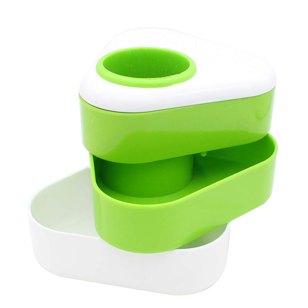 Rotating Drawer Triangle Pencil Holder - Green Desk Organizer with 3 Compartments | Perfect for Office, School & Home Workspace Organization