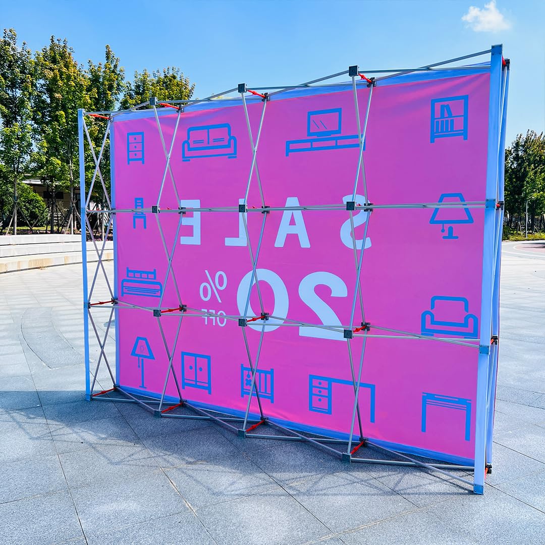 10ft Tension Fabric Pop Up Display Booth - Portable Trade Show Backdrop Frame for Exhibitions, Events & Retail Stores