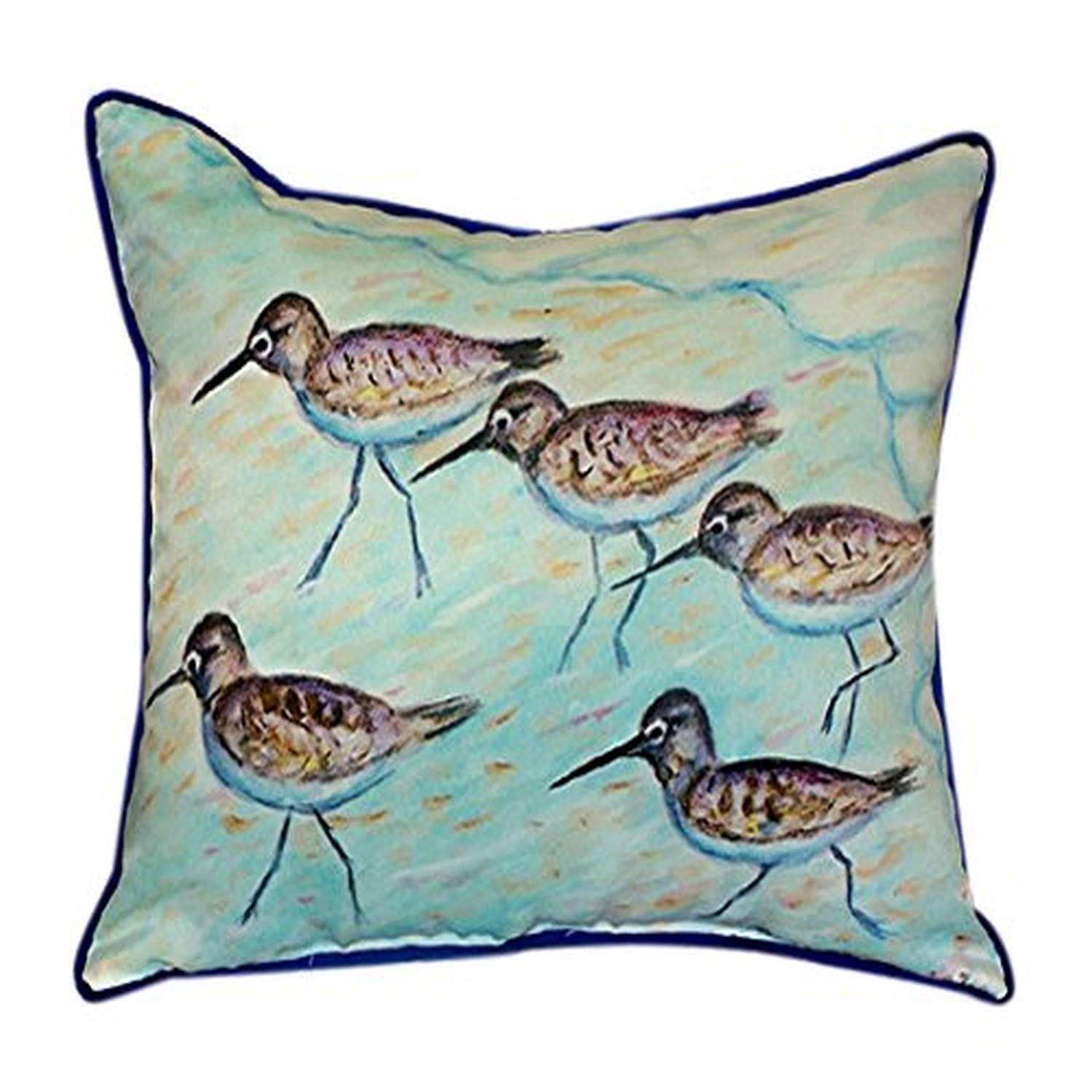 Betsy Drake Sandpipers Decorative Throw Pillow 16x20 Inches - Perfect for Sofa, Bed & Home Decor