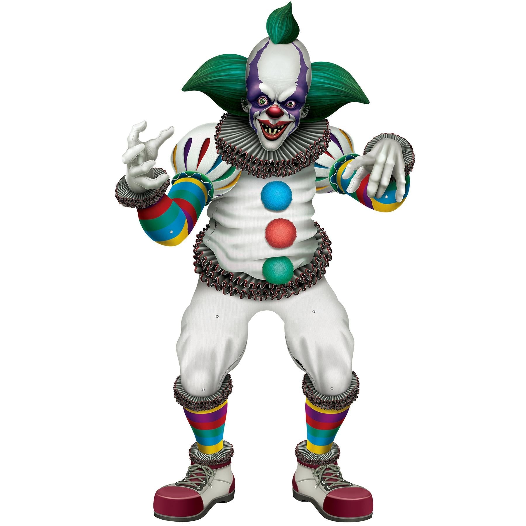 12 Pack Beistle Halloween Jointed Creepy Clown Decorations - Scary Party Supplies for Halloween Decor, Haunted House, and Spooky Events