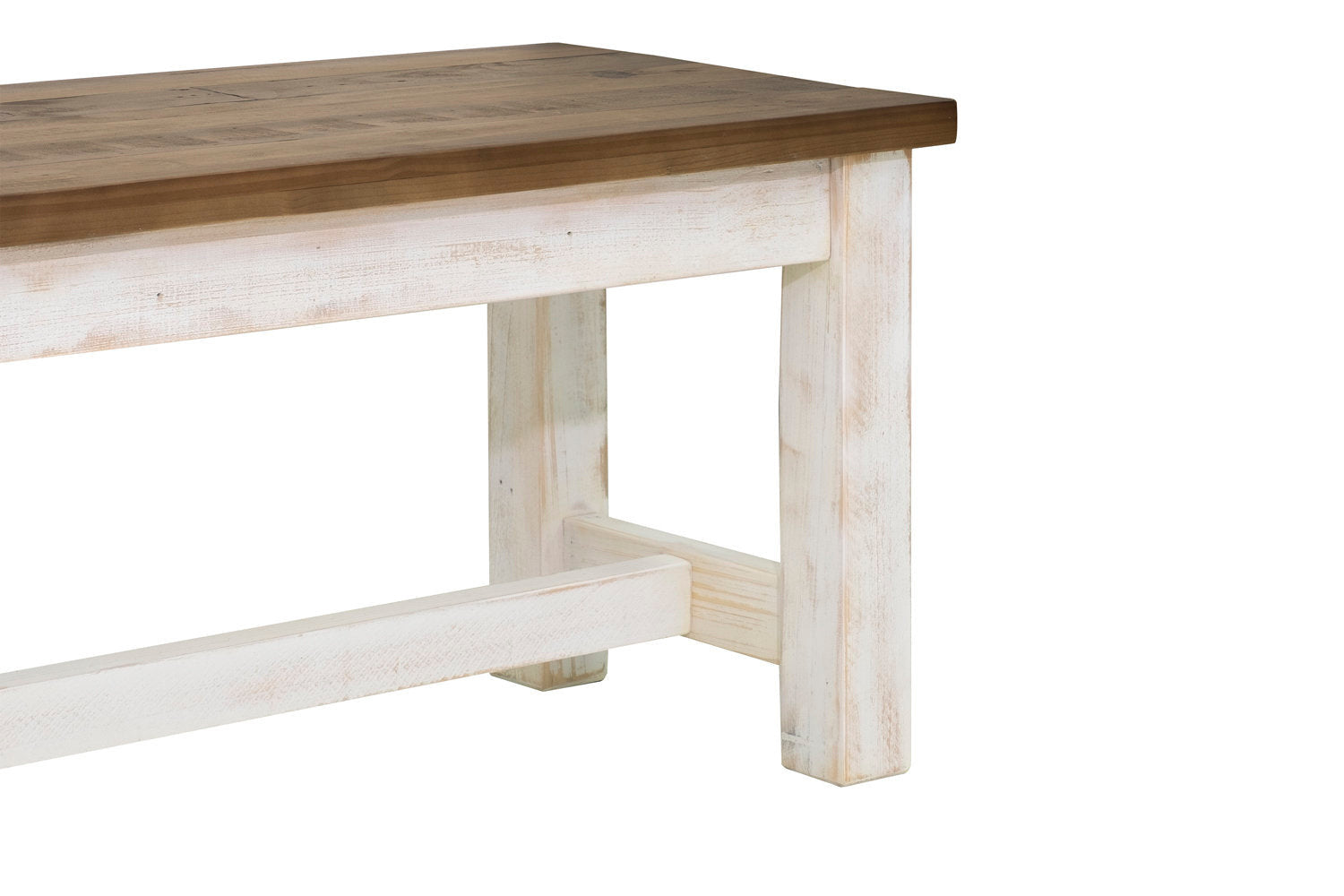 Borsgade Bench in White/Natural - Modern Wooden Entryway Bench for Hallway, Living Room & Bedroom