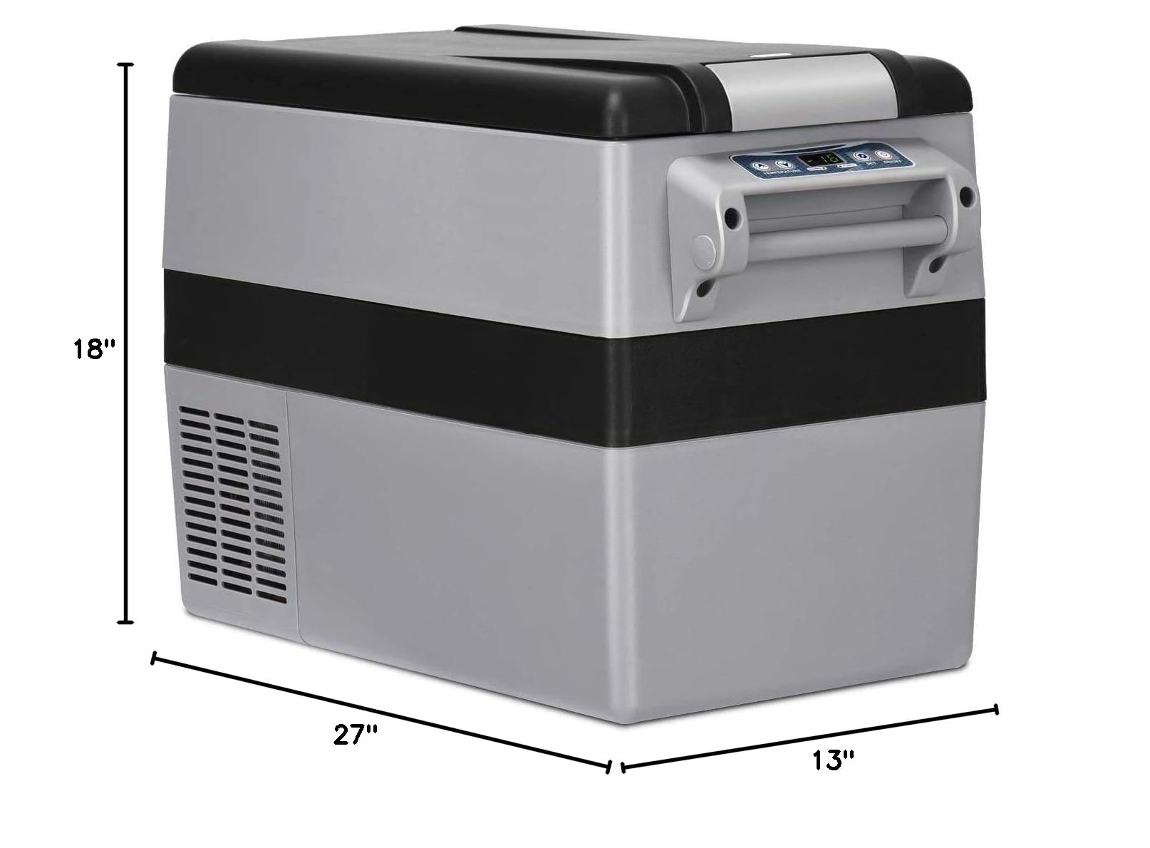 COSTWAY 44-Quart Portable Car Refrigerator - 12V/24V Electric Cooler with 3 Cooling Levels, LCD Display & Shockproof Design - Perfect for Camping, Road Trips, RV Travel, Truck Parties & Outdoor Adventures