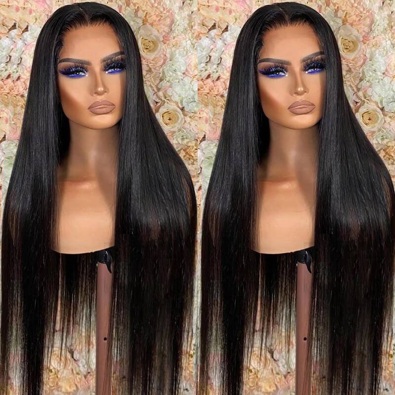 Eullair 13x4 Transparent Lace Front Wig - 100% Human Hair Straight Wig with Undetectable Lace for Natural Look | Perfect for Daily Wear, Cosplay, and Special Occasions