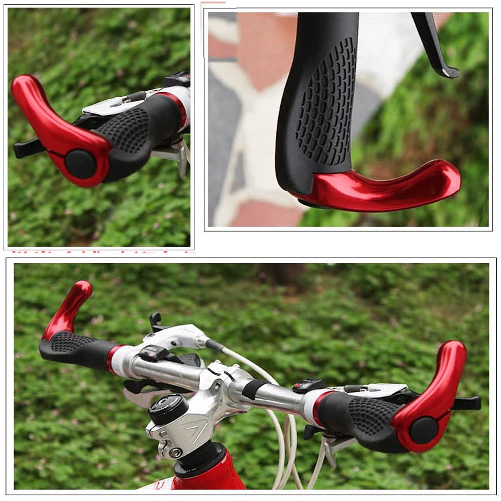 2 Pack Ergonomic Bike Handlebar Grips - Soft Rubber Lock-on Mountain & Road Bicycle Hand Grips for Comfortable Riding | Ideal for Cycling, Commuting & Outdoor Adventures
