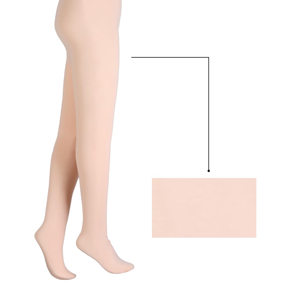 EQSJIU Girls Ballet Dance Tights - Ultra Soft Stretchable Footed Leggings for Ballet, Jazz & Dance Class (Pink) - Perfect for Recitals, Practice & Winter Warmth