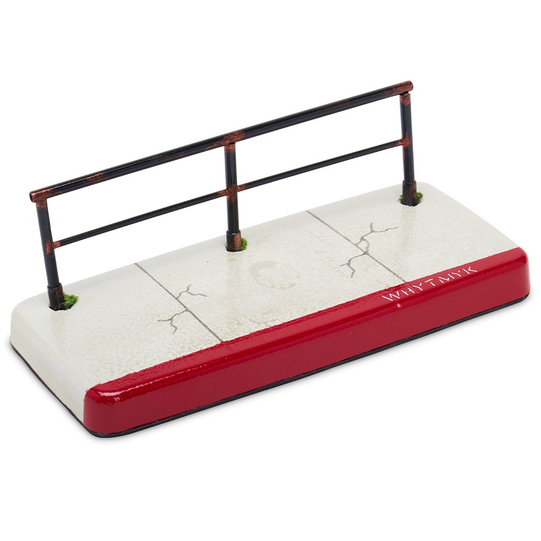 WhytMyk Concrete Fingerboard Ramp with Hand Rail - Professional Skateboard Training Tool for Kids & Adults - Perfect for Indoor & Outdoor Skate Practice, Street Style Tricks, and DIY Skatepark Setup