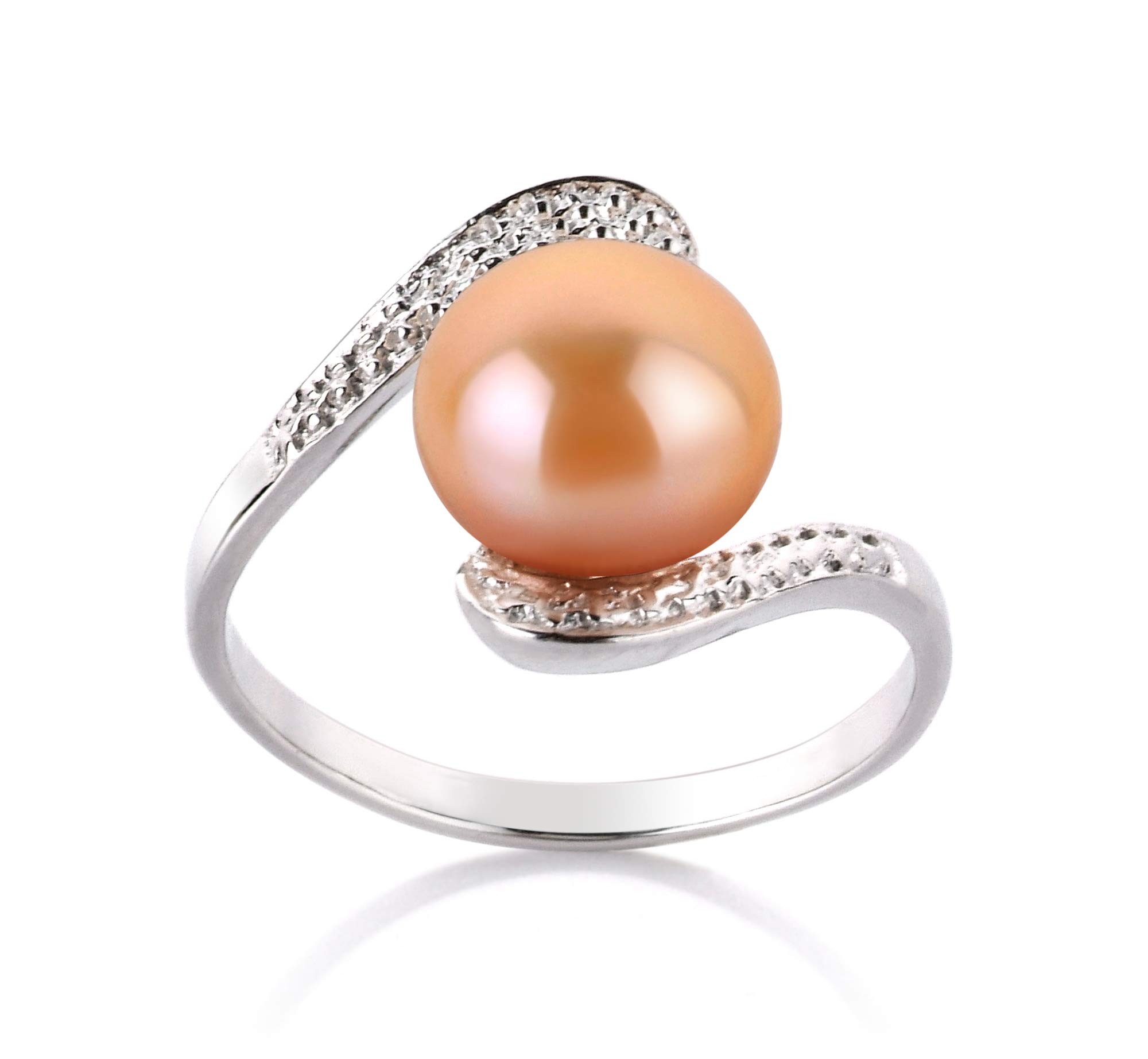 9-10mm AA Quality Chantel Pink Freshwater Cultured Pearl Ring in 925 Sterling Silver for Women - Perfect for Weddings, Anniversaries & Special Occasions