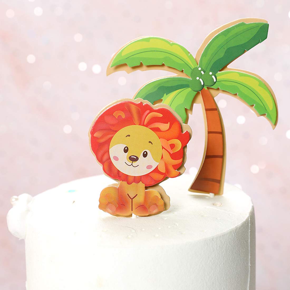 Jungle Safari Animal Cake Toppers Set - Lion & Monkey Cupcake Decorations for Birthday Parties, Baby Showers & Animal Theme Celebrations | Perfect for Kids' Cakes, Desserts & Party Decor