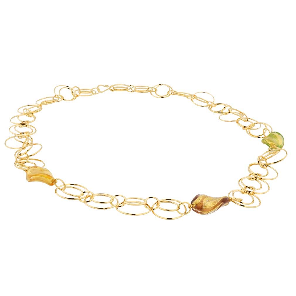 Venetian Murano Glass Royal Cascade Necklace – Handmade Italian Jewelry for Women, Elegant Gift for Weddings & Special Occasions