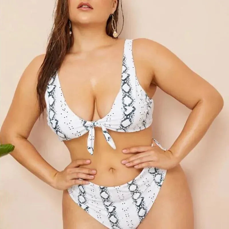 Sexy Snake Print High Waist Bikini Set - Women's Two Piece Swimwear for Beach & Pool Party | Summer Vacation Swimsuits with Adjustable Straps & Comfortable Fit