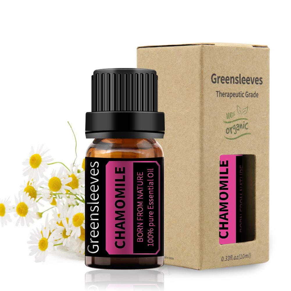 GREENSLEEVES 100% Pure Chamomile Essential Oil 10ml - Undiluted Aromatherapy Oil for Relaxation, Sleep & Stress Relief | Perfect for Diffusers, Massage & DIY Skincare