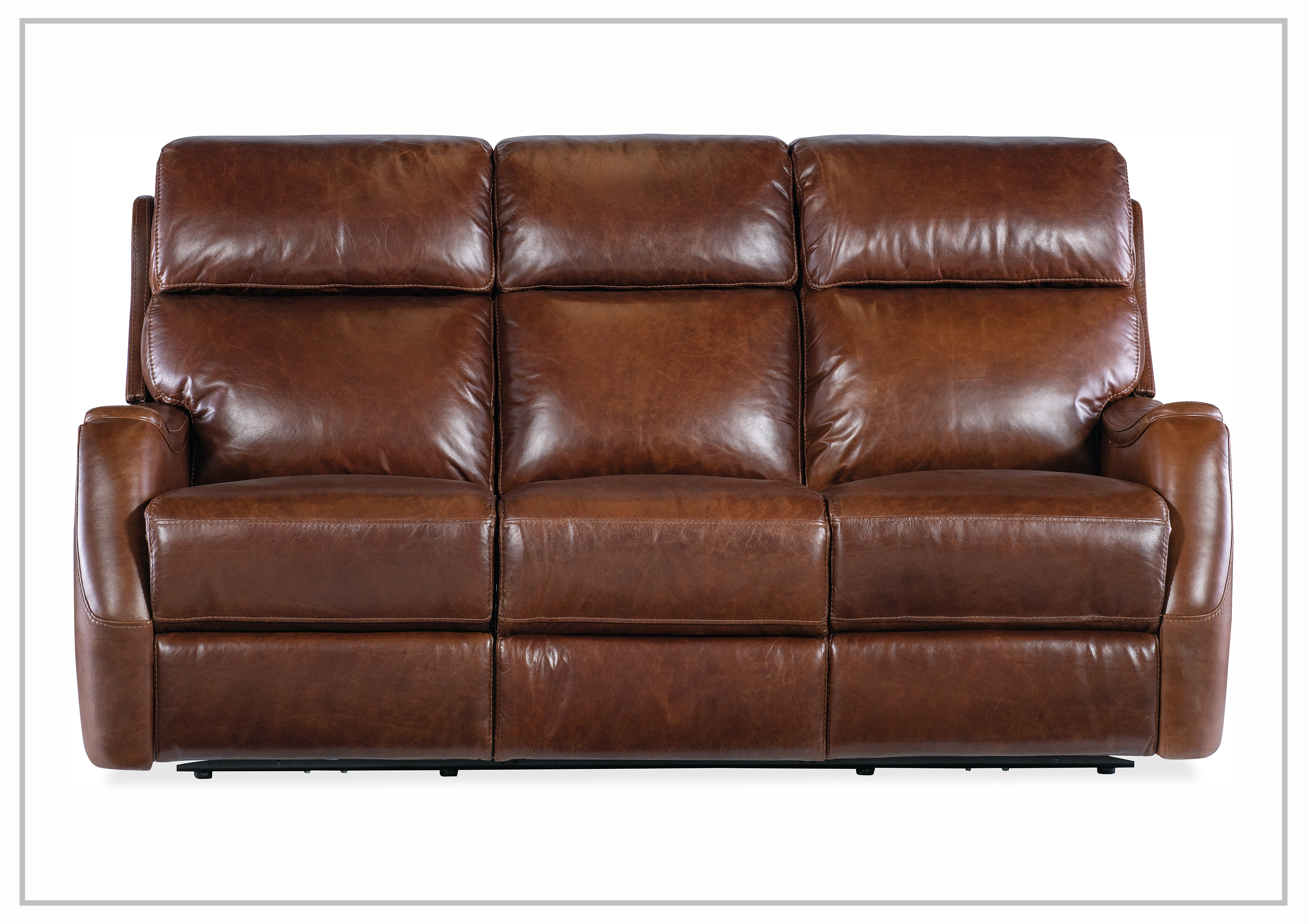 Harlan Zero Gravity Power Recliner Leather Sofa by Hooker Furniture - Modern Comfort for Living Room, Home Theater & Office Relaxation