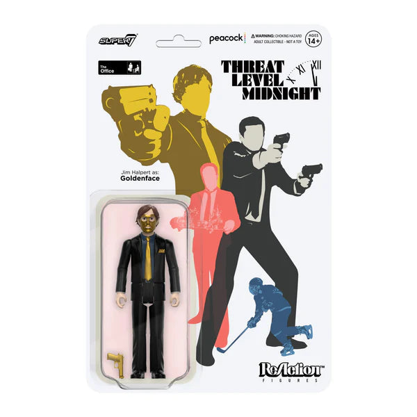 Super7 The Office Jim Halpert (Goldenface) ReAction Figure - Collectible Toy for Fans, Office Decor, and Pop Culture Enthusiasts