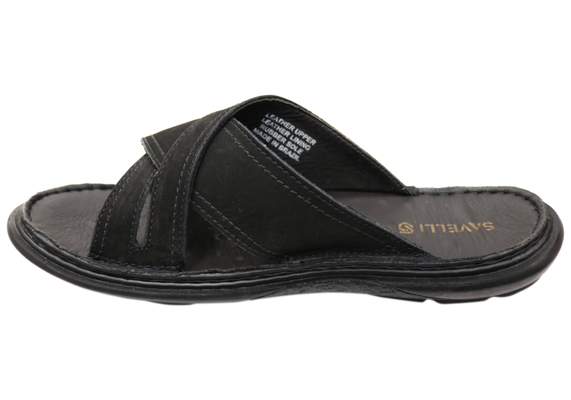 Savelli Kobes Men's Leather Comfort Slide Sandals - Handmade in Brazil - Premium Casual & Beach Footwear for Summer