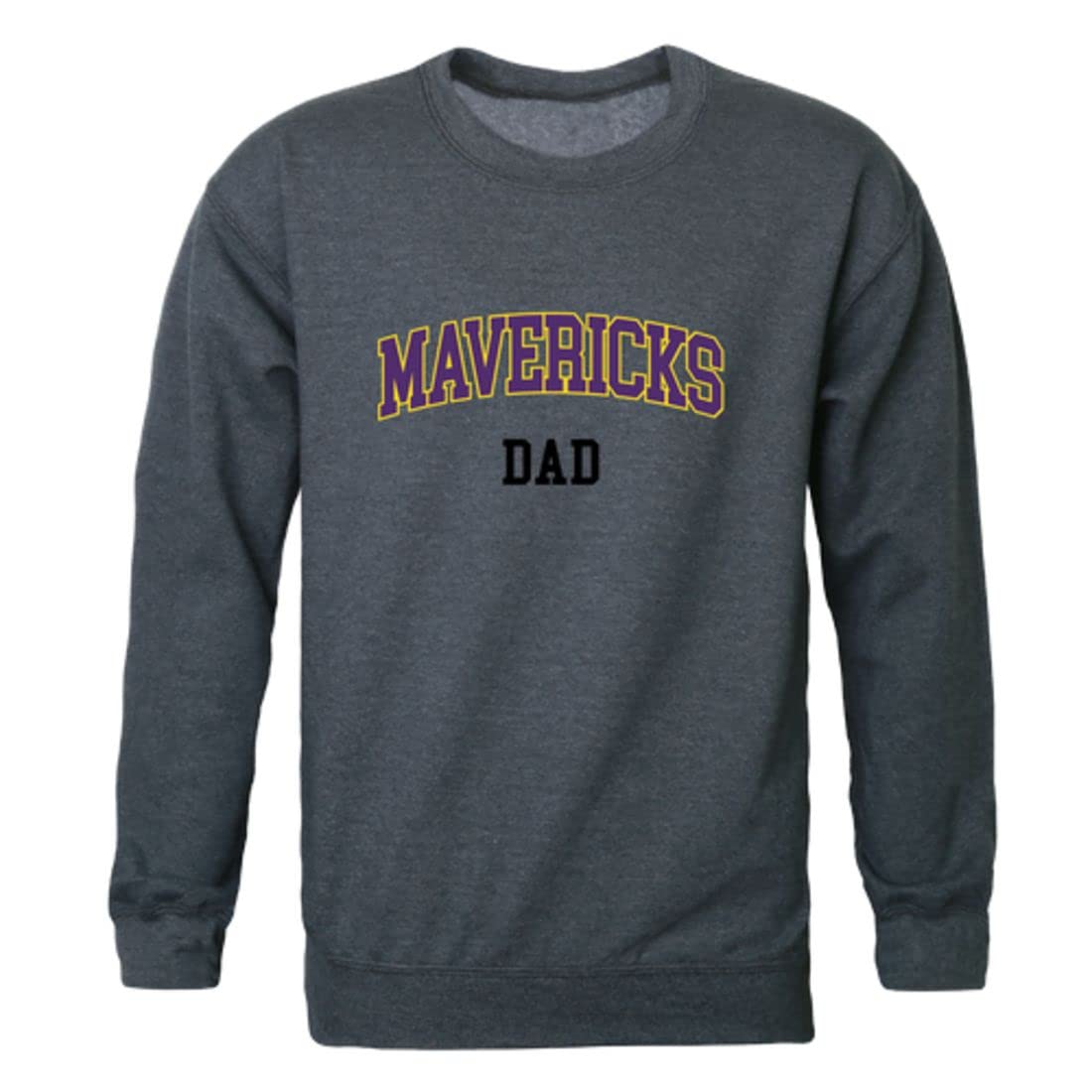 MNSU Minnesota State University Mankato Mavericks Dad Fleece Crewneck Pullover Sweatshirt - Heather Charcoal - Comfortable & Warm College Apparel for Game Day, Campus Wear & Casual Outfits