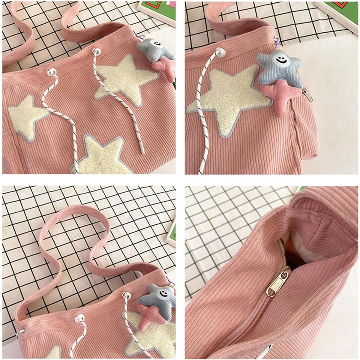 Solarix Crossbody Bag - Y2K Corduroy Tote for Kawaii Fashion