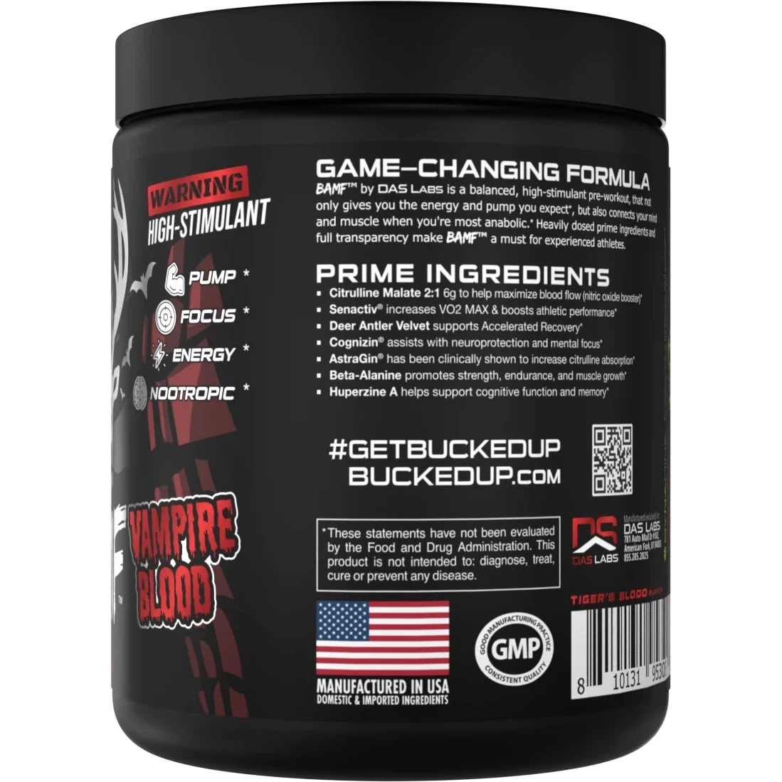 Bucked Up BAMF Pre-Workout Powder - Energy & Focus Booster for Intense Gym Sessions & Athletic Performance