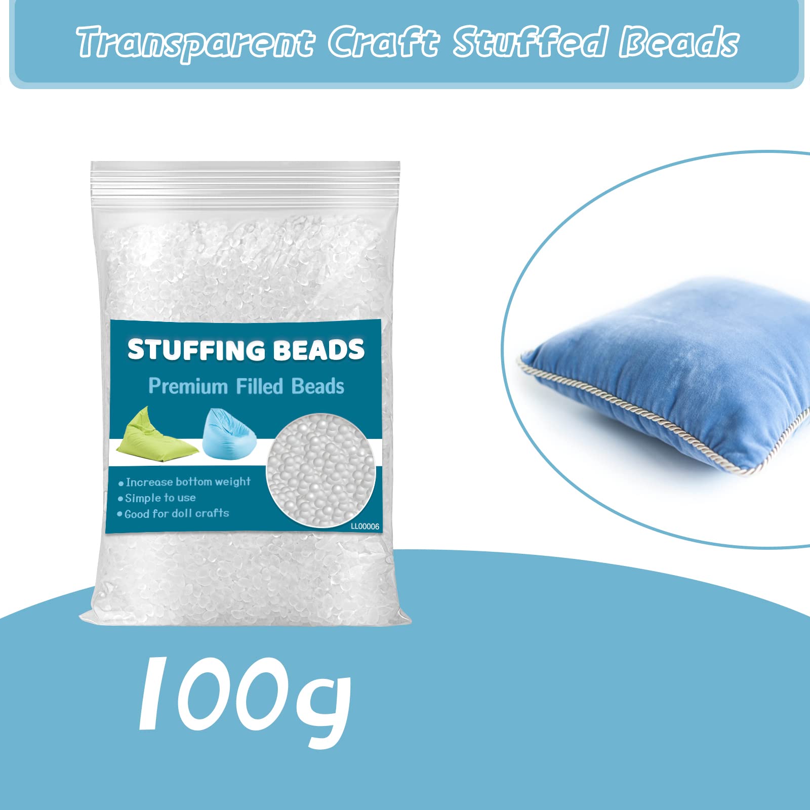Premium 100g/3.52oz Weighted Stuffing Beads for Stuffed Animals & DIY Crafts - Perfect for Halloween Decorations, Christmas Ornaments, and Sandbag Filling Projects