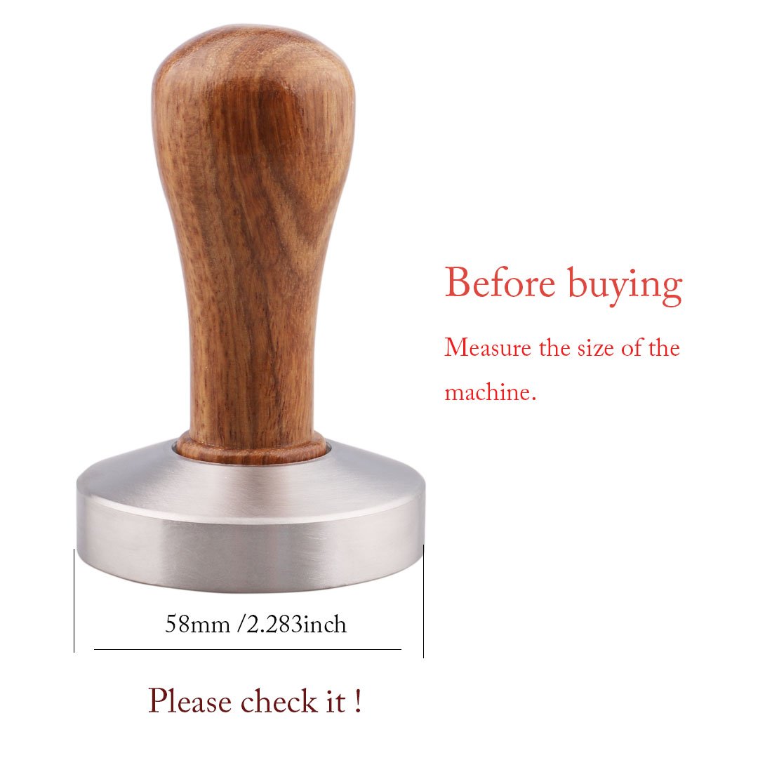 Premium 58mm Stainless Steel Coffee Tamper - Barista Espresso Tool for Perfect Coffee Grounds Press - Ideal for Home & Professional Espresso Machines
