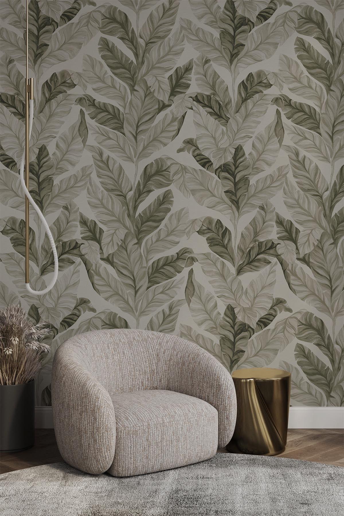 Tropical Leaves Light Olive Green Artificial Plants - Perfect for Home Decor, Office, Wedding & Party Decoration