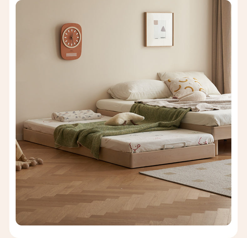 Birch Solid Wood Twin Over Full Bunk Bed - Sturdy Platform Bed Frame Without Headboard - Perfect for Kids' Room, Guest Room & Small Space Saving