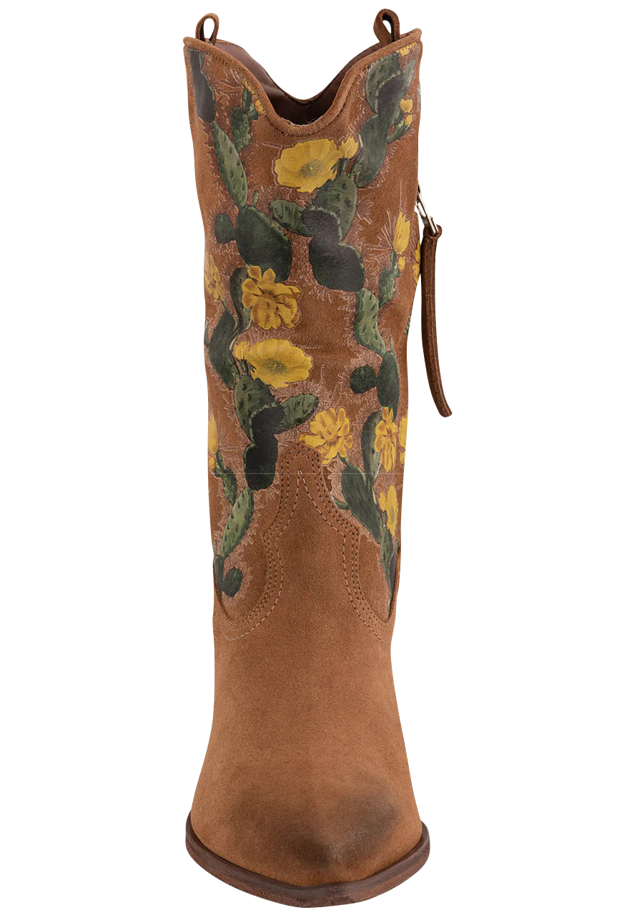 Golo Women's Cowboy Boots - Genuine Leather & Cactus Suede Western Booties for Country Dancing, Rodeo & Casual Wear - Stylish Cowgirl Ankle Boots for Women