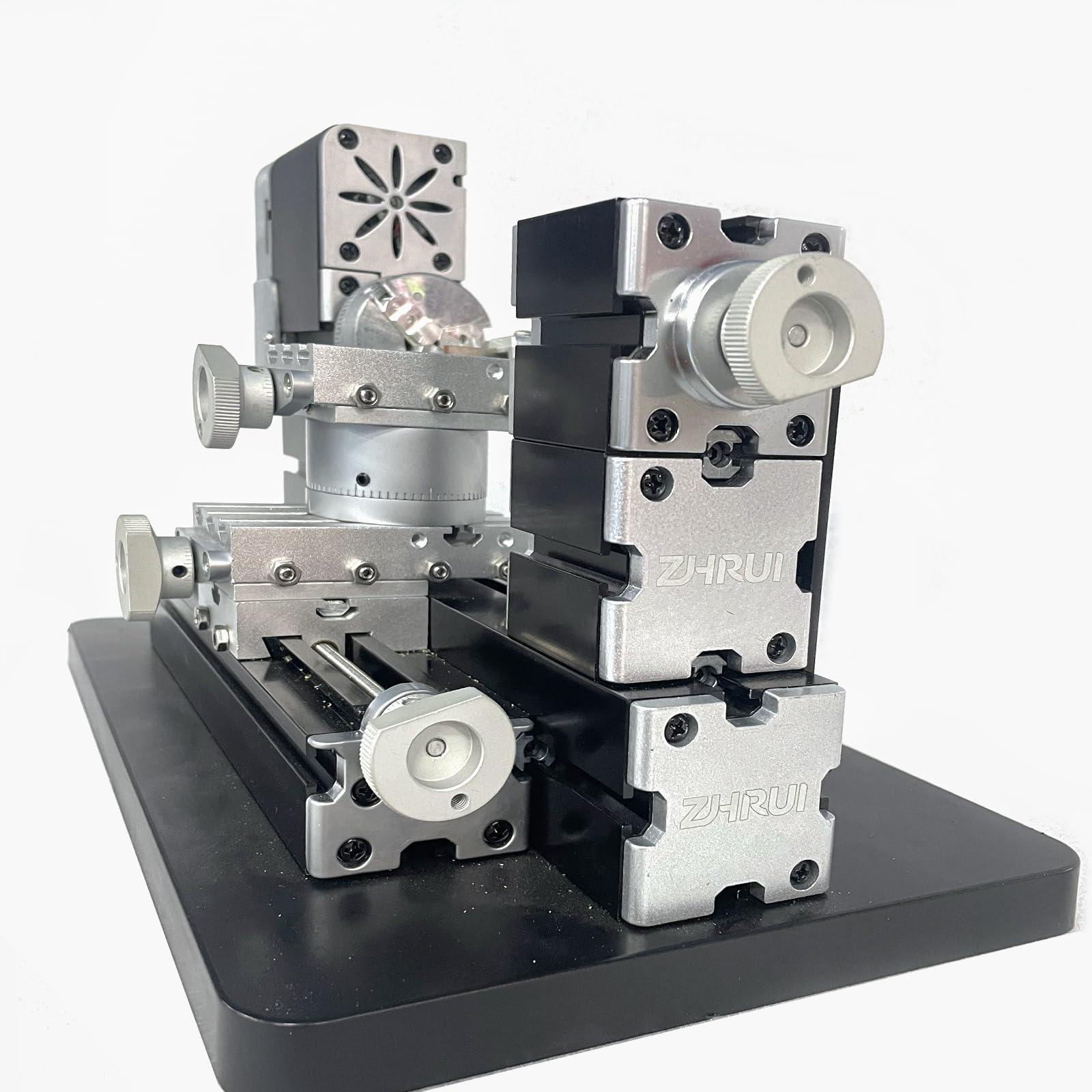 60W High Power Mini Metal 4-Axis Rotary Lathe Machine with Base, 12000 RPM for Wood, Soft Metals, Plexiglass & Plastic - Perfect for DIY Projects, Jewelry Making, and Small Workshop Metalworking