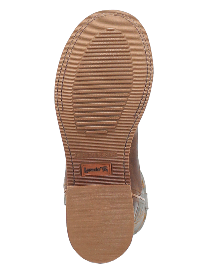 Laredo 7734 Men's Dawson Leather Boots - Brown & Grey Distressed Cowboy Boots for Western Riding, Work & Casual Wear